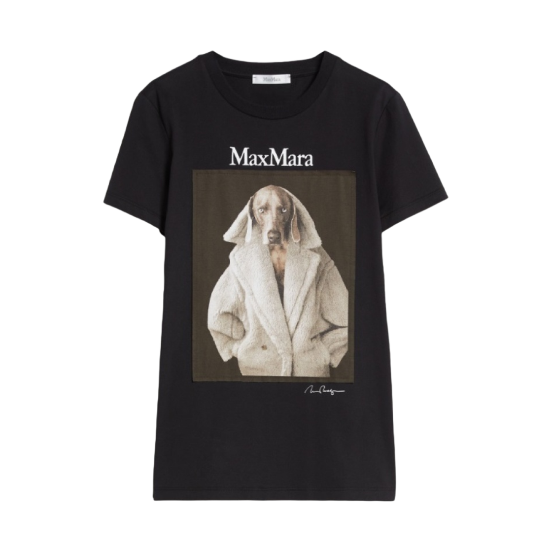 (W) 막스마라 바리도 코튼 티셔츠 블랙((W) Max Mara Valido Cotton T-Shirt Black) - 1