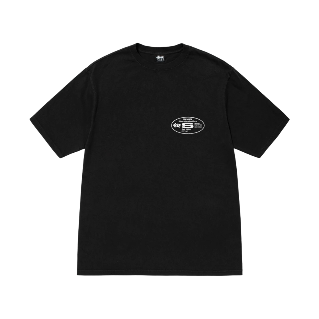 스투시 오발 코프 티셔츠 피그먼트 다이드 블랙(Stussy Oval Corp T-Shirt Pigment Dyed Black) - 2