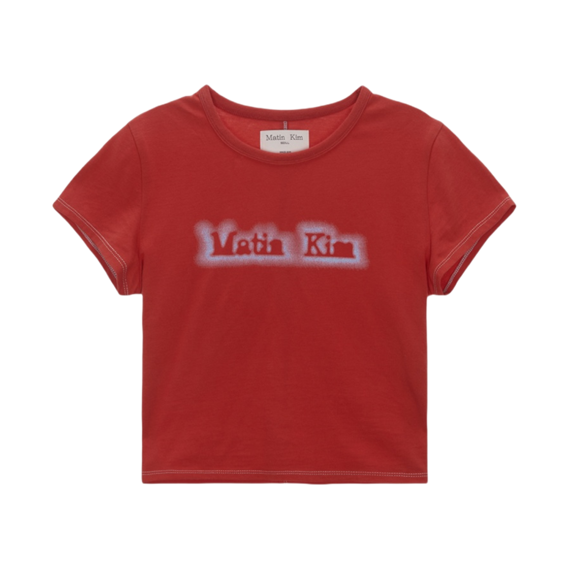 ☆Matin Kim☆ MATIN SHADE LOGO CROP TOP IN SKY MK2434TS032MS