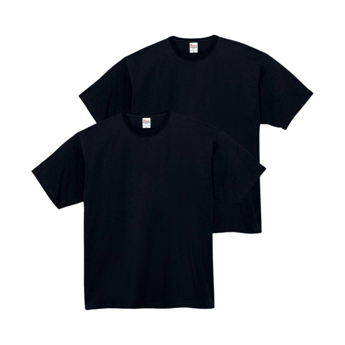 프린트스타 헤비 라운드 티셔츠 블랙 (2팩)