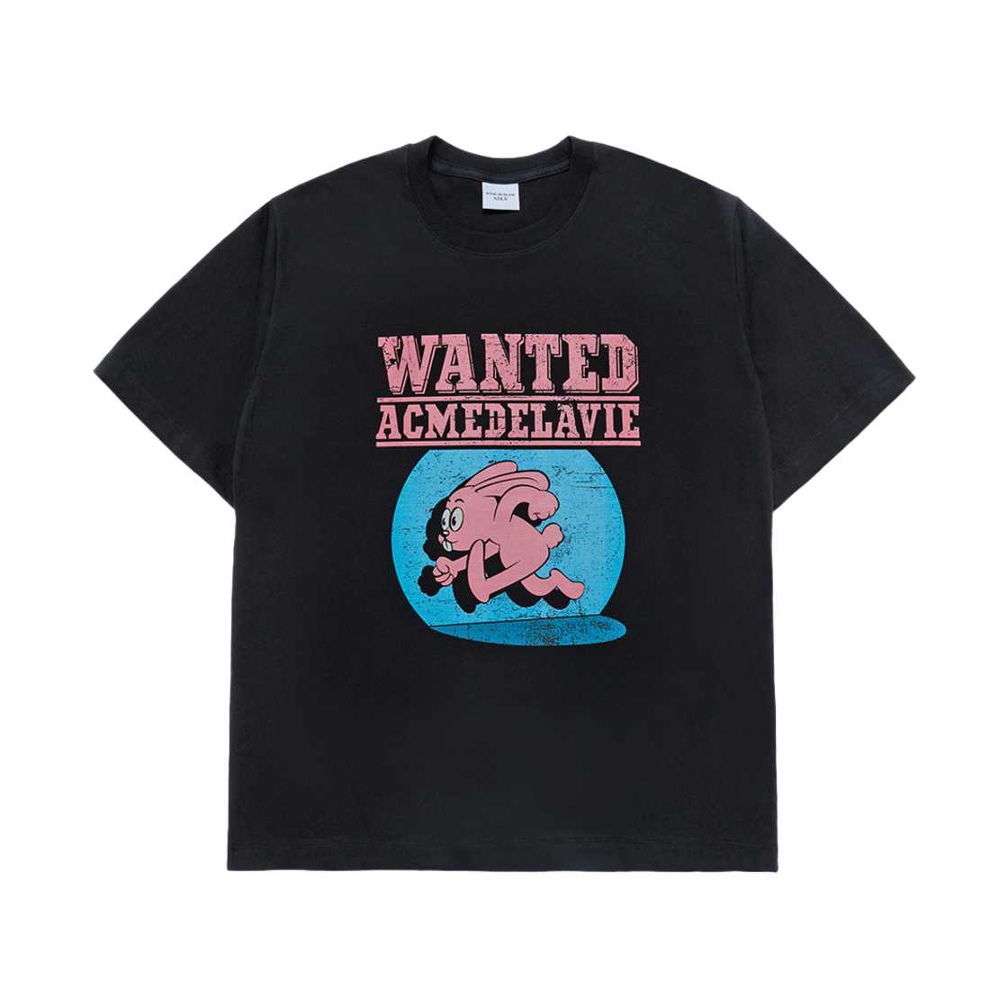 24FW-TP-SS-AW-WRS-BLK ACME DE LA VIE Wanted Rabbit Artwork Short Sleeve T-Shirt Black