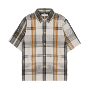 Our Legacy Elder Short Sleeve Shirt Ecru Green Summer Plaid