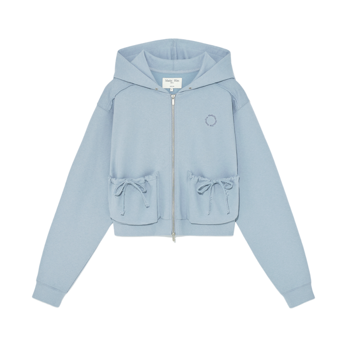 MATIN KIM ロゴ クロップフーディ ピンク ZIP MK2511 BIG LOGO CROP HOODY ZIP UP IN LIGHT PINK – Matin Kim