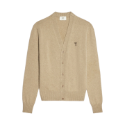 AMI de Coeur Embroidery Cardigan Beige