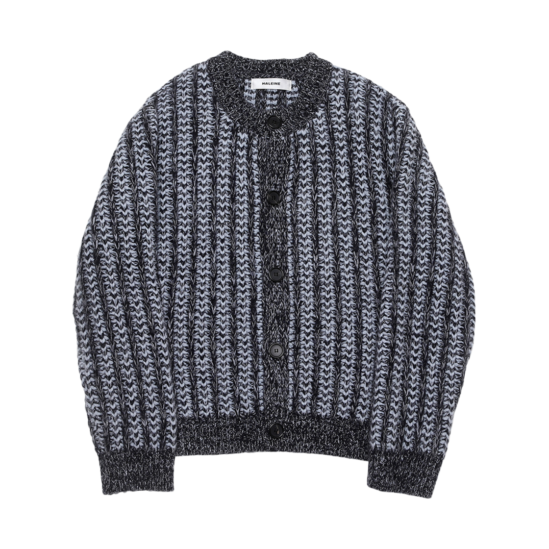 알렌느 라운드넥 물린 울 가디건 네이비