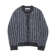 Haleine Roundneck Mouline Wool Cardigan Navy (VJ324)