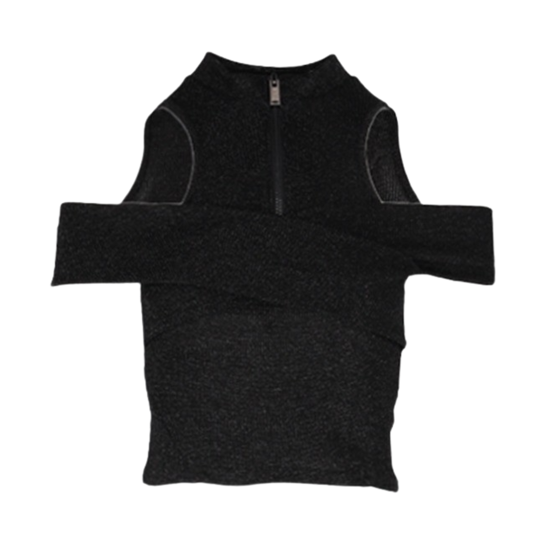 쿄 하프넥 크로스 컷아웃 티 블랙(KYO Women Halfneck Cross Cutout Tee Black)