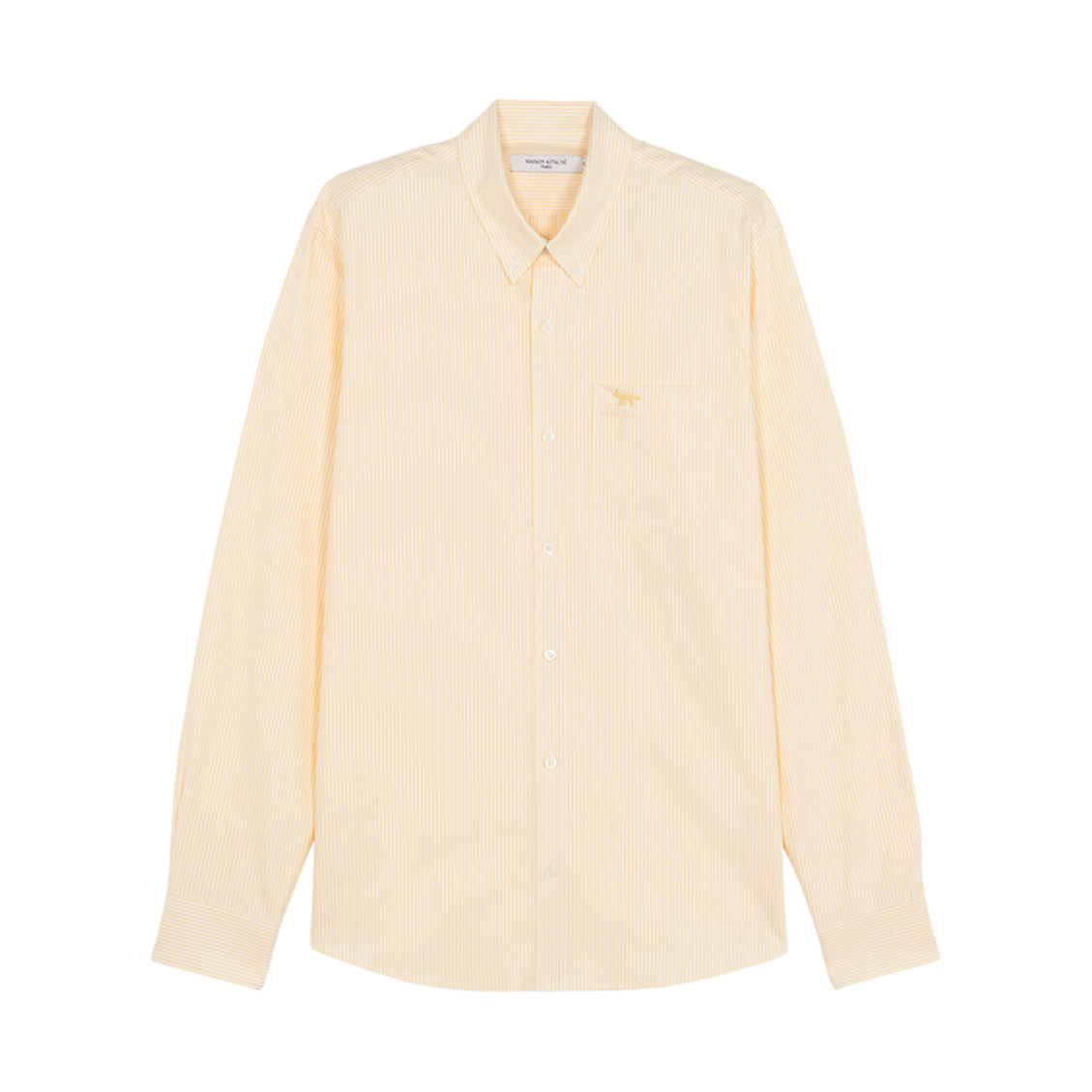메종 키츠네 폭스 자수 포켓 클래식 셔츠 BD 썬 옐로우 스트라이프(Maison Kitsune Fox Embroidery Pocket Classic Shirt Bd Sun Yellow Stripes) - 1