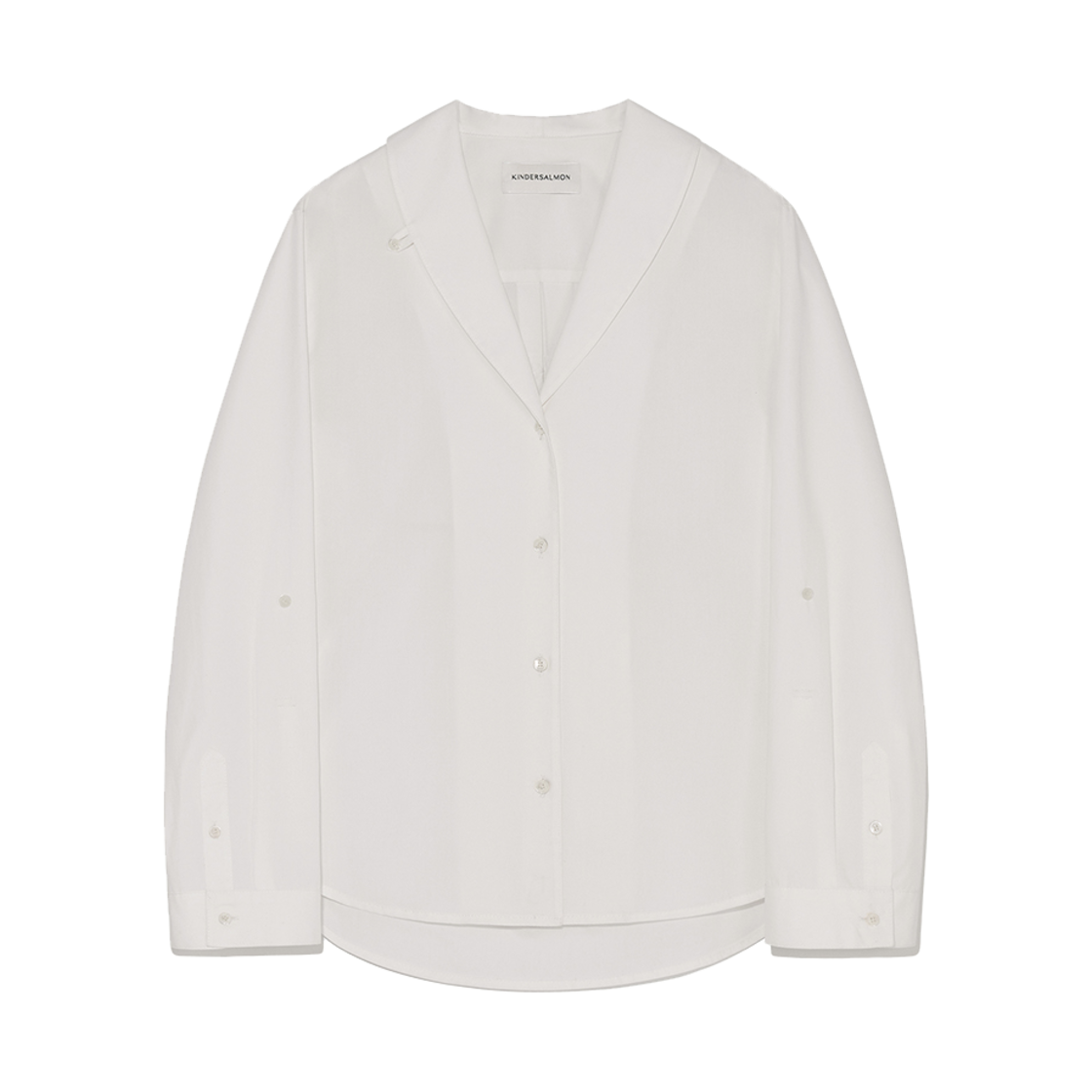 킨더살몬 우먼 마르셀라 숄 칼라 셔츠 화이트(Marcella Shawl Collar Shirt White)