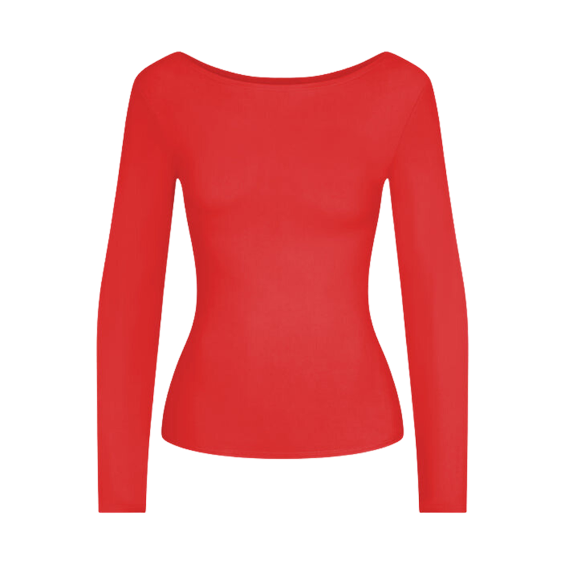 (W) 카이 스무스 스트레치 보트 넥 롱슬리브 체리((W) Khy Smooth Stretch Boat Neck Long Sleeve Cherry)