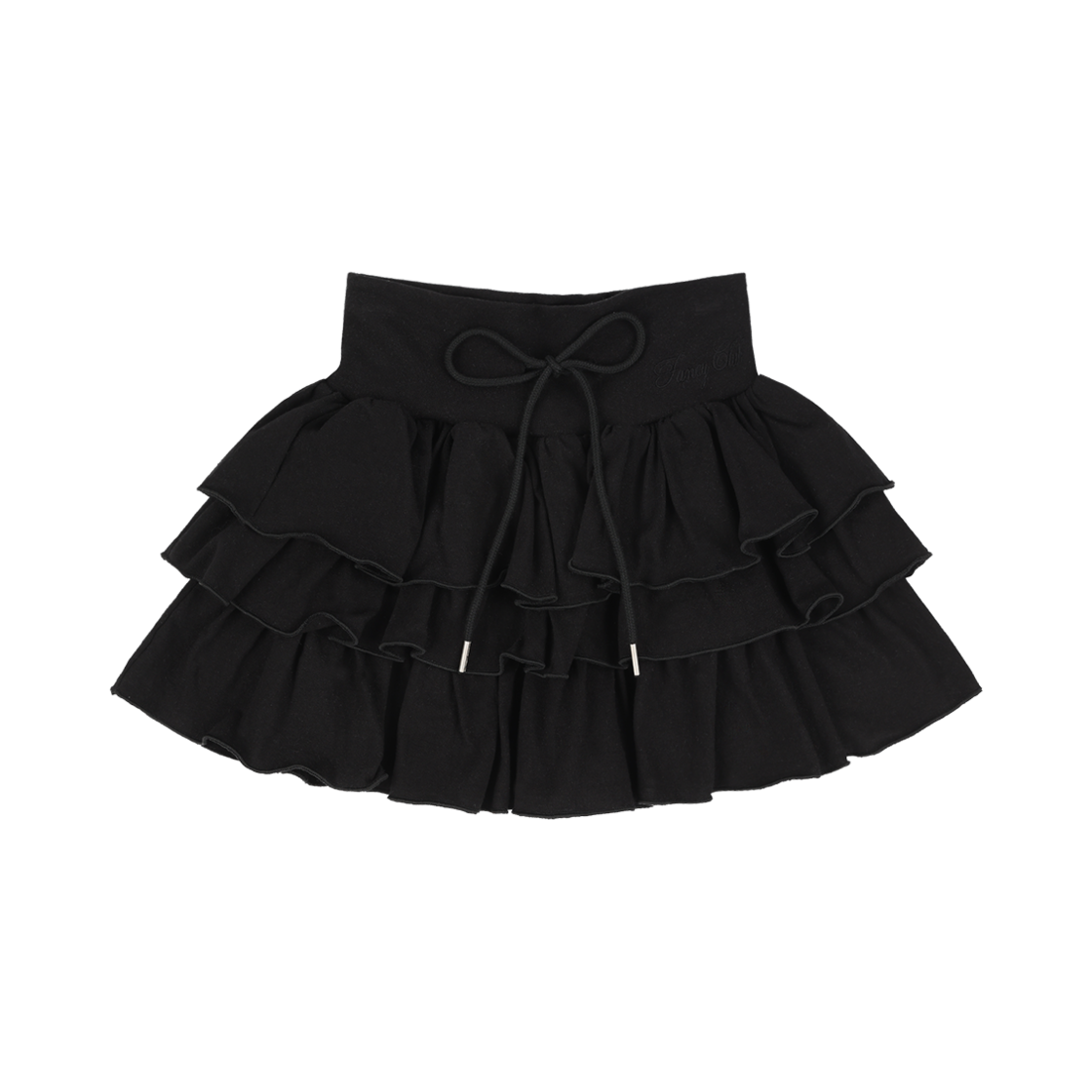 F24QD874 Fancy Club Puff Sweat Cancan Mini Skirt Black - 대표 이미지 #1