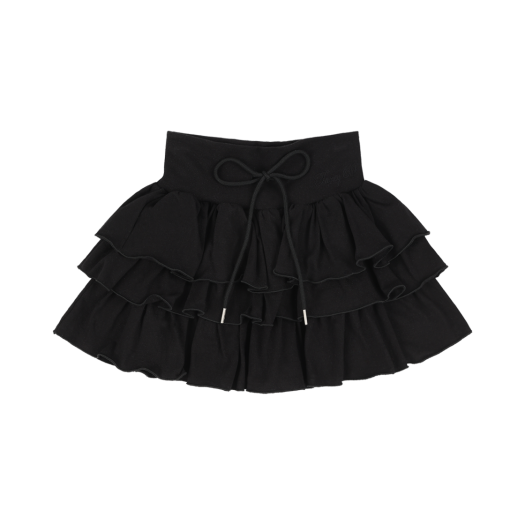 F24QD874 Fancy Club Puff Sweat Cancan Mini Skirt Black