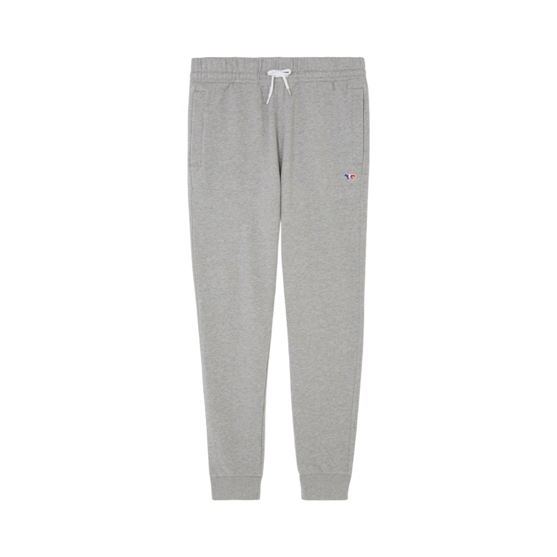 AM01300KM0001-H150 Maison Kitsune Tricolor Fox Patch Classic Jogger Pants Grey Melange