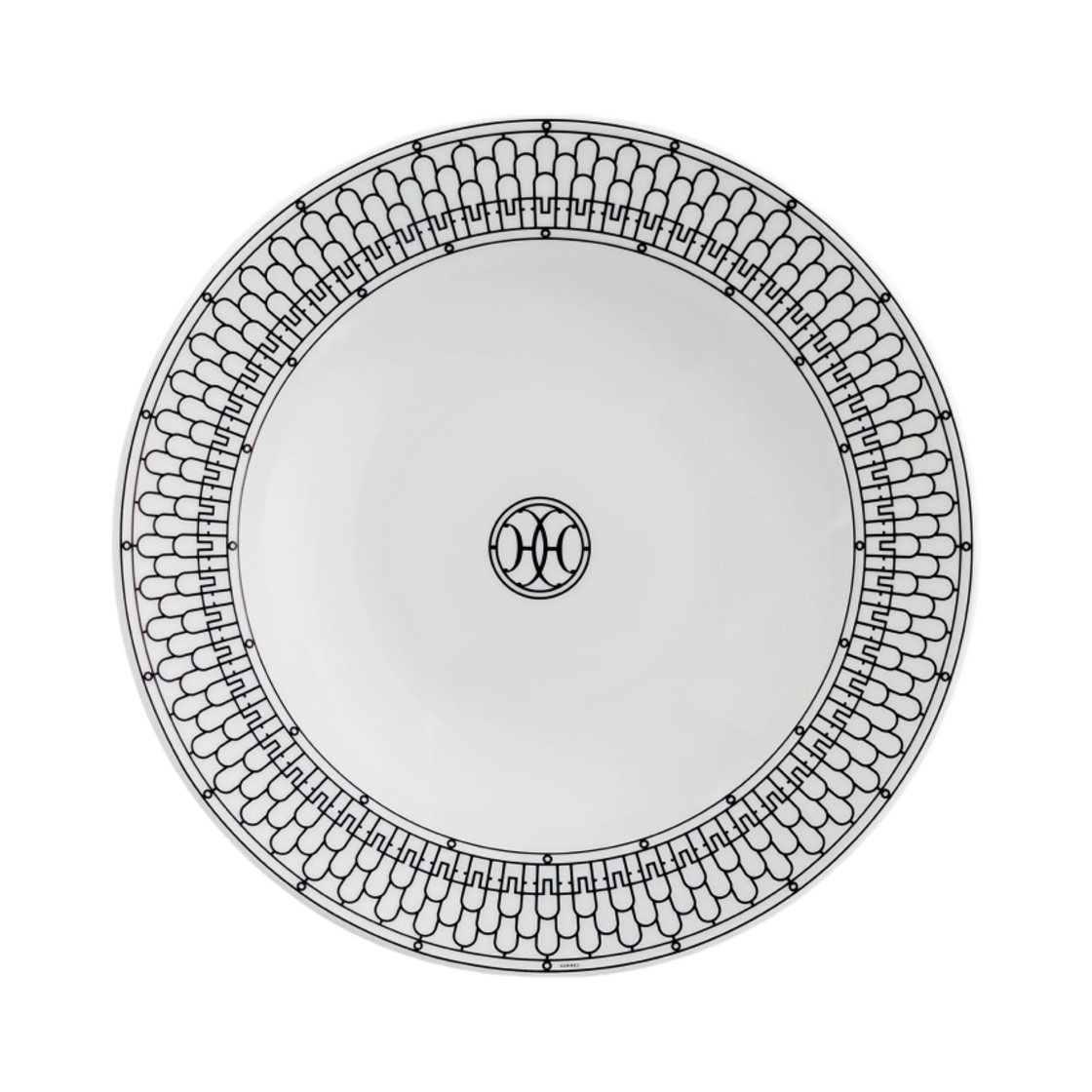 P037026P Hermes H Deco Round Deep Platter Sans Coloris (1 Plate)
