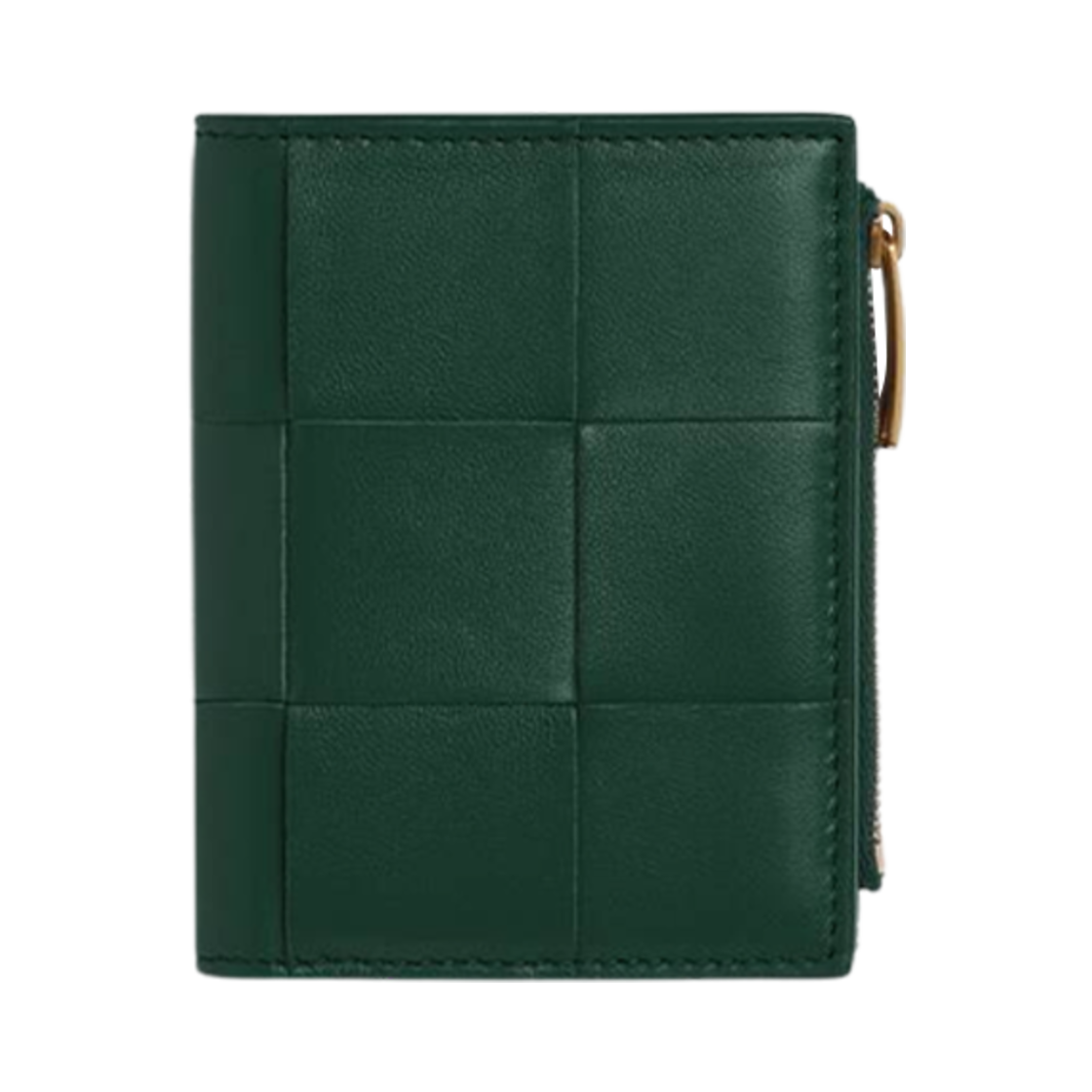 742698VCQC43049 Bottega Veneta Small Cassette Bi-Fold Zip Wallet Emerald Green