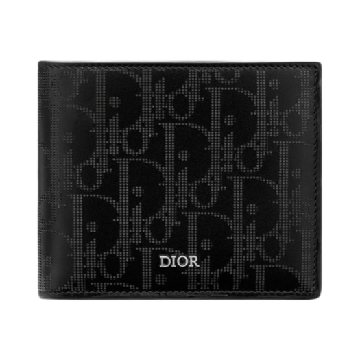 Dior Compact Wallet Black Dior Oblique Galaxy Leather