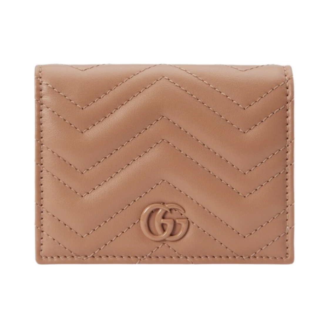 구찌 GG 마몽 마틀라세 카드 케이스 월렛 로즈 베이지(Gucci GG Marmont Matelasse Card Case Wallet Rose Beige) - 1