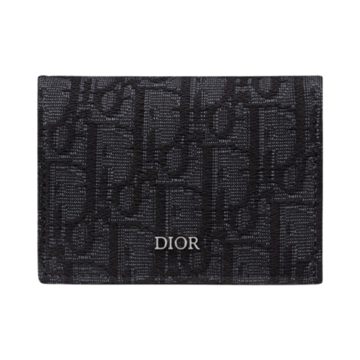2ESCH136YSE-H03E Dior Business Card Holder Black Dior Oblique Jacquard