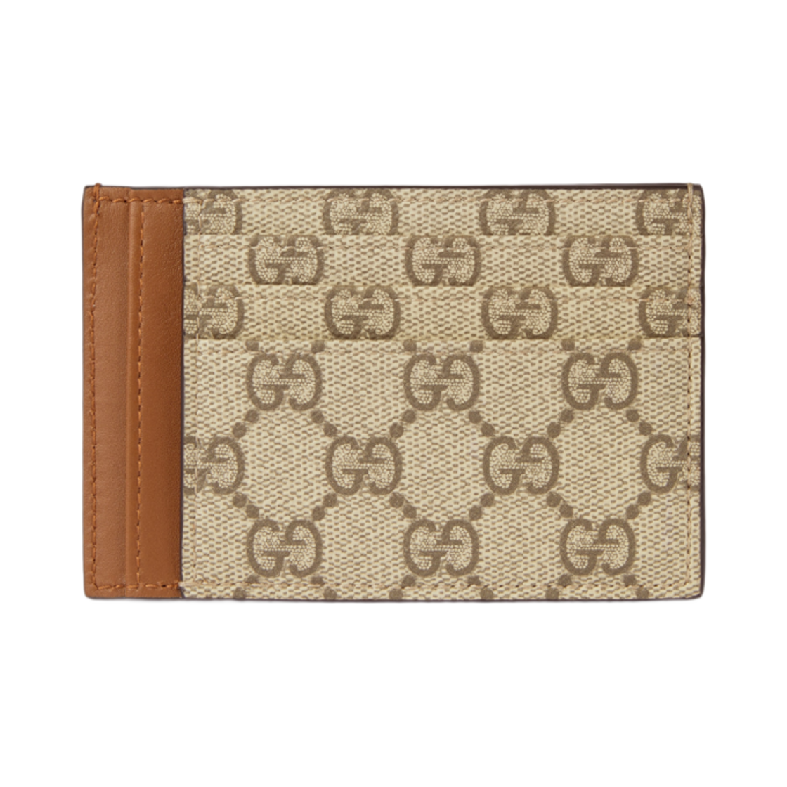 구찌 GG 엠블럼 카드 케이스 베이지 다크 브라운(Gucci GG Emblem Card Case Beige Dark Brown) - 3