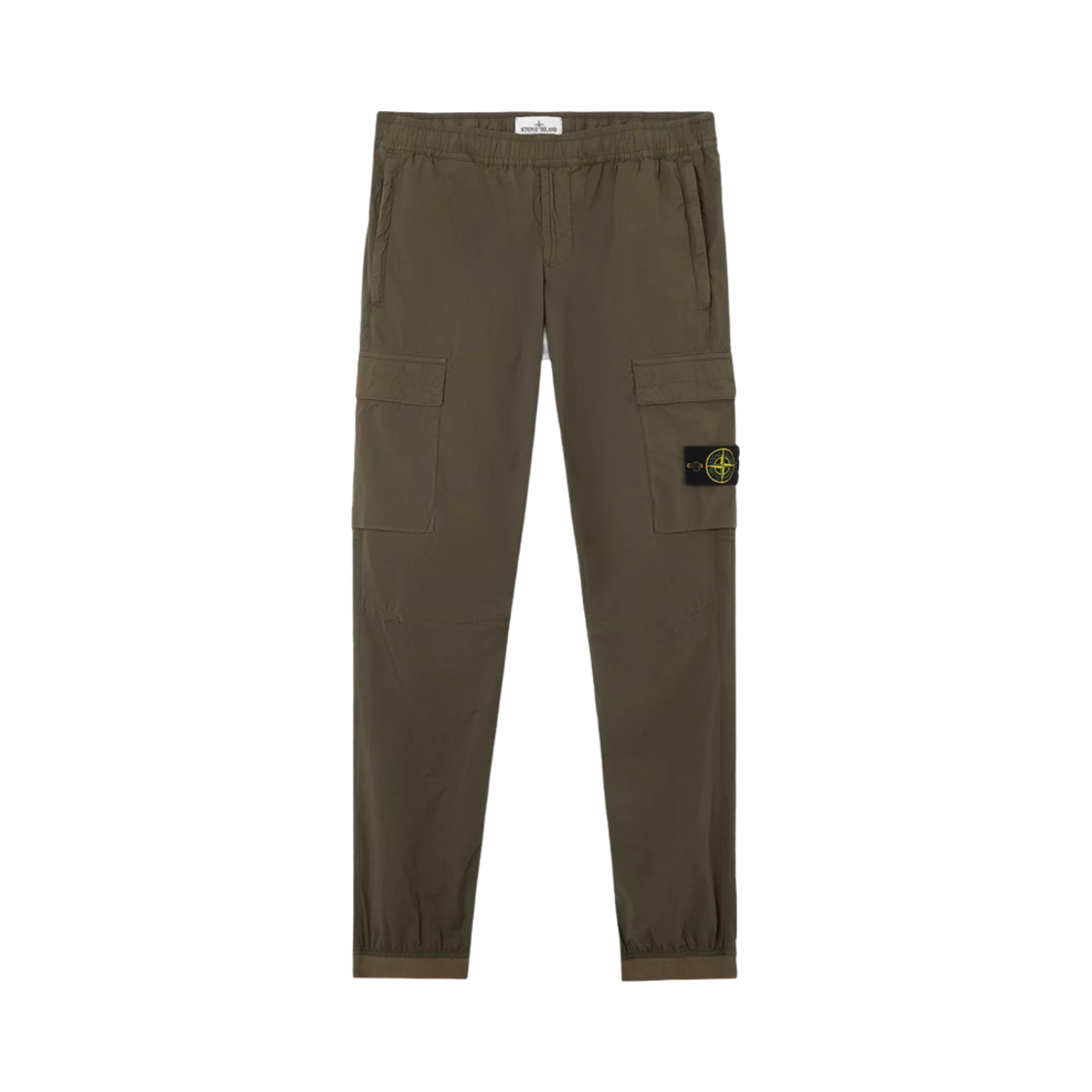 K1S1531000-31S0003-V0054 Stone Island 3100031 Stretch Cotton Tela Paracadute Regular Tapered-Fit Cargo Pants with Zipper Pockets Military Green - 25SS