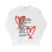 The Museum Visitor Heart Sprayed Sweatshirt White -22PF