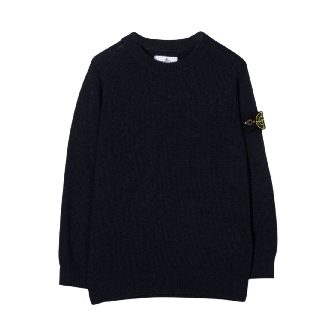 (키즈) 스톤 아일랜드 502A1 스타킹 스티치 캐시미어 울 크루넥 니트 네이비 블루 - 22FW((Kids) Stone Island 502A1 Stocking Stitch Cashmere Wool Crewneck Knit Navy Blue - 22FW) - 1