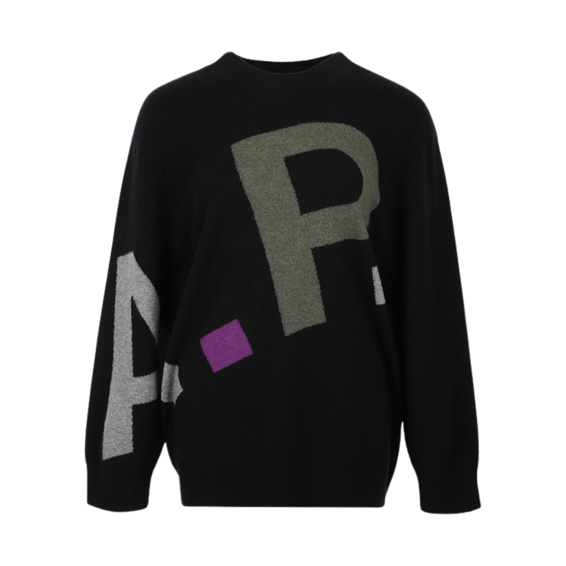 (W) 아페쎄 풀 로고 올 오버 니트 블랙((W) A.P.C. Pull Logo All Over Knit Black) - 1