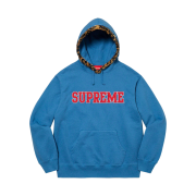 Supreme Leopard Trim Hooded Sweatshirt Pale Royal - 21FW