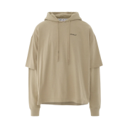 Off-White Double Caravaggio Arrow Hooded L/S T-Shirt Dark Sand