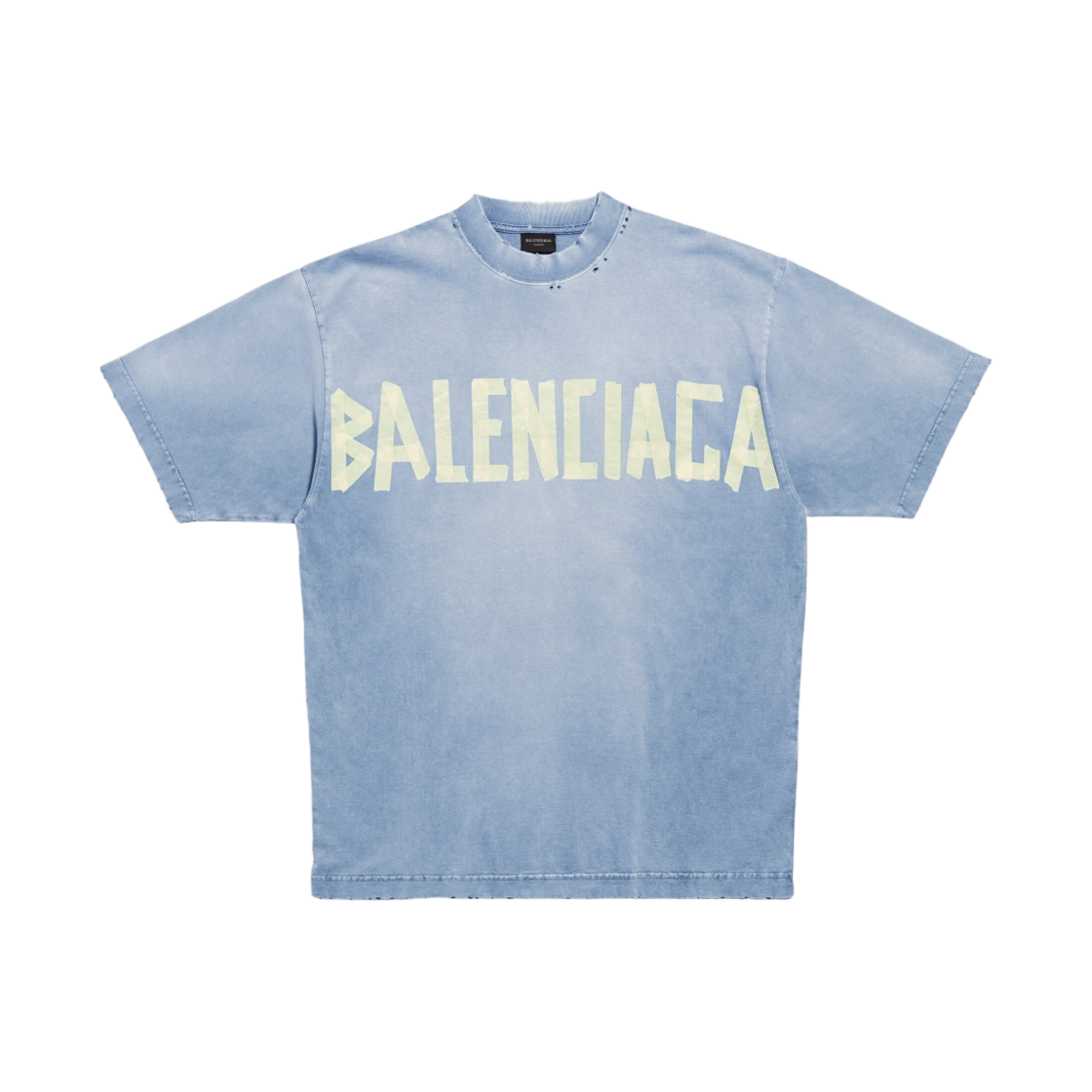 739784TOVA94530 Balenciaga Tape Type Medium Fit T-Shirt Faded Blue