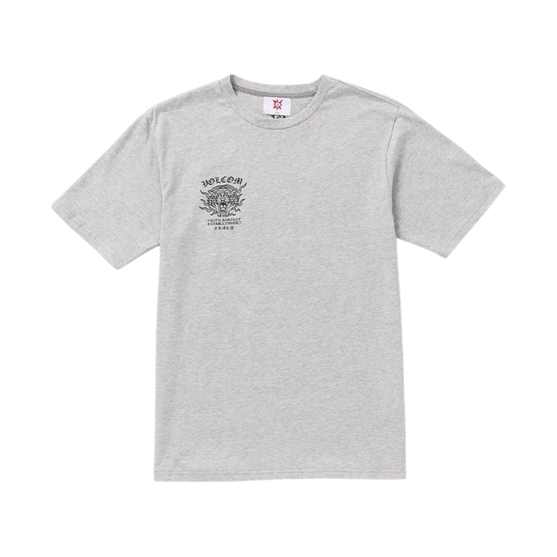 볼컴 FA 유스케 타이거 숏 슬리브 티셔츠 그레이
