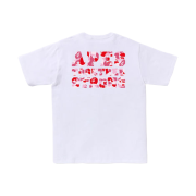 BAPE ABC Camo College ATS T-Shirt White Pink