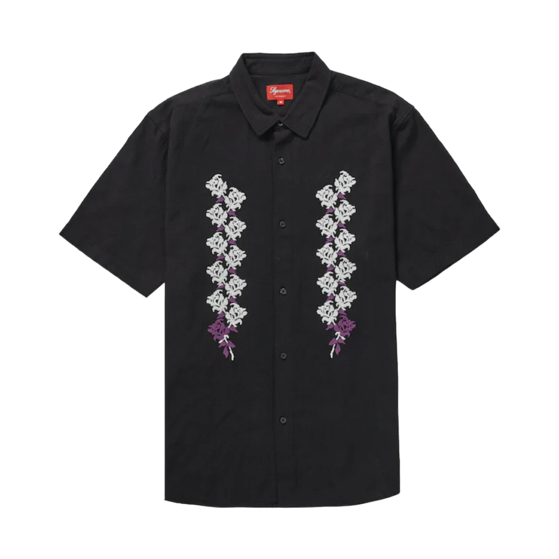 슈프림 니들포인트 숏슬리브 셔츠 블랙 - 23SS(Supreme Needlepoint S/S Shirt Black - 23SS) - 1