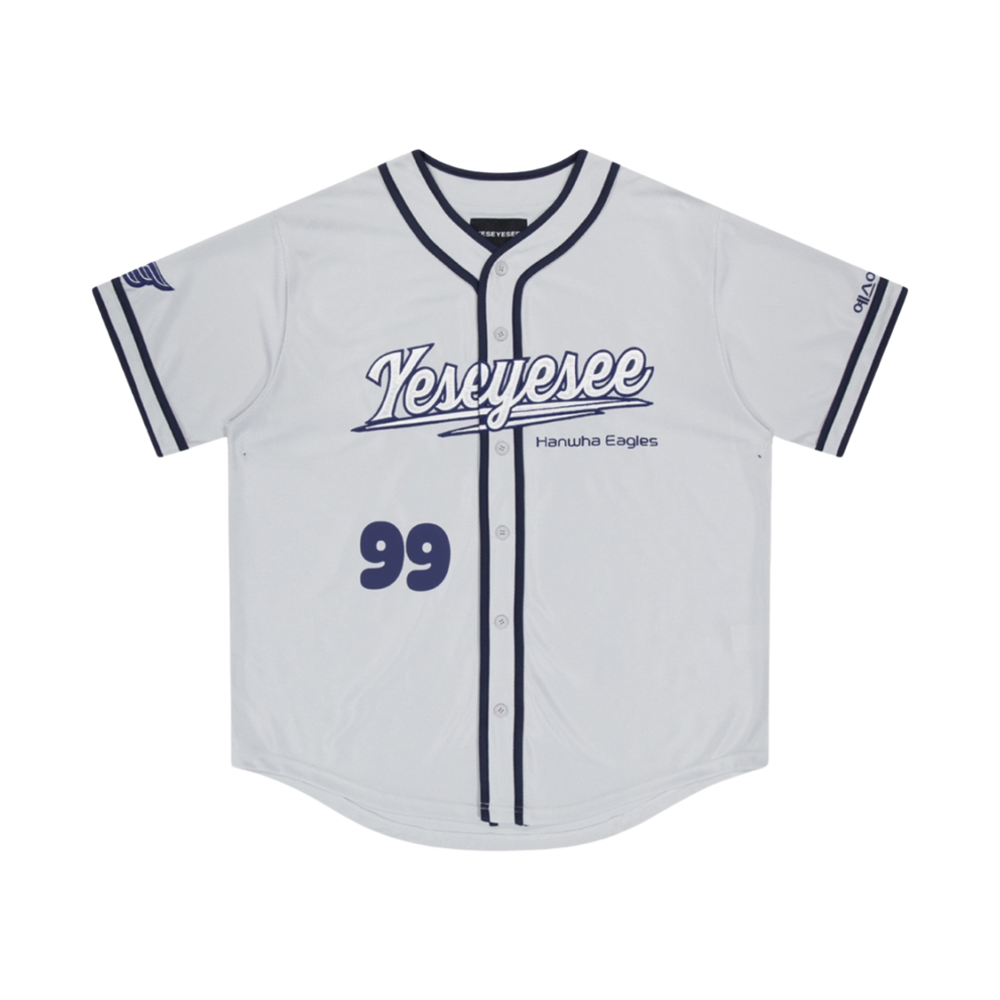 YS241TSHTSH1GRE Hanwha Eagles x Yeseyesee Baseball Jersey Grey