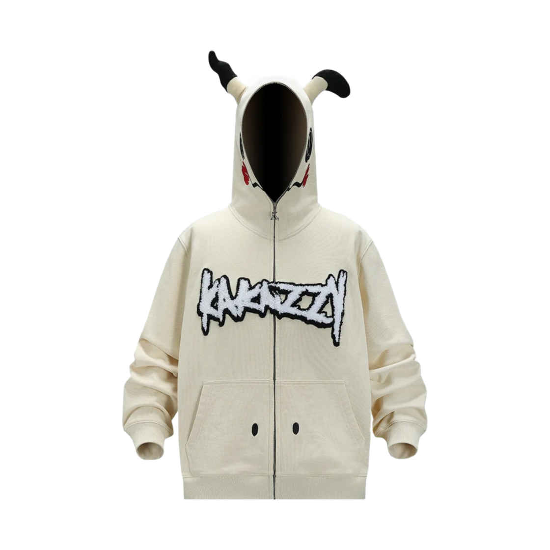 카카지 풀 집 후드 포켓몬 따라큐 라이트 카키(Kakazzy Full Zip Hoodie Pokemon Mimikyu Light Khaki) - 2