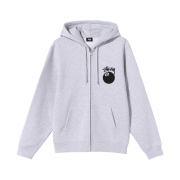 Stussy 8 Ball Zip Hoodie Ash Heather - 21FW