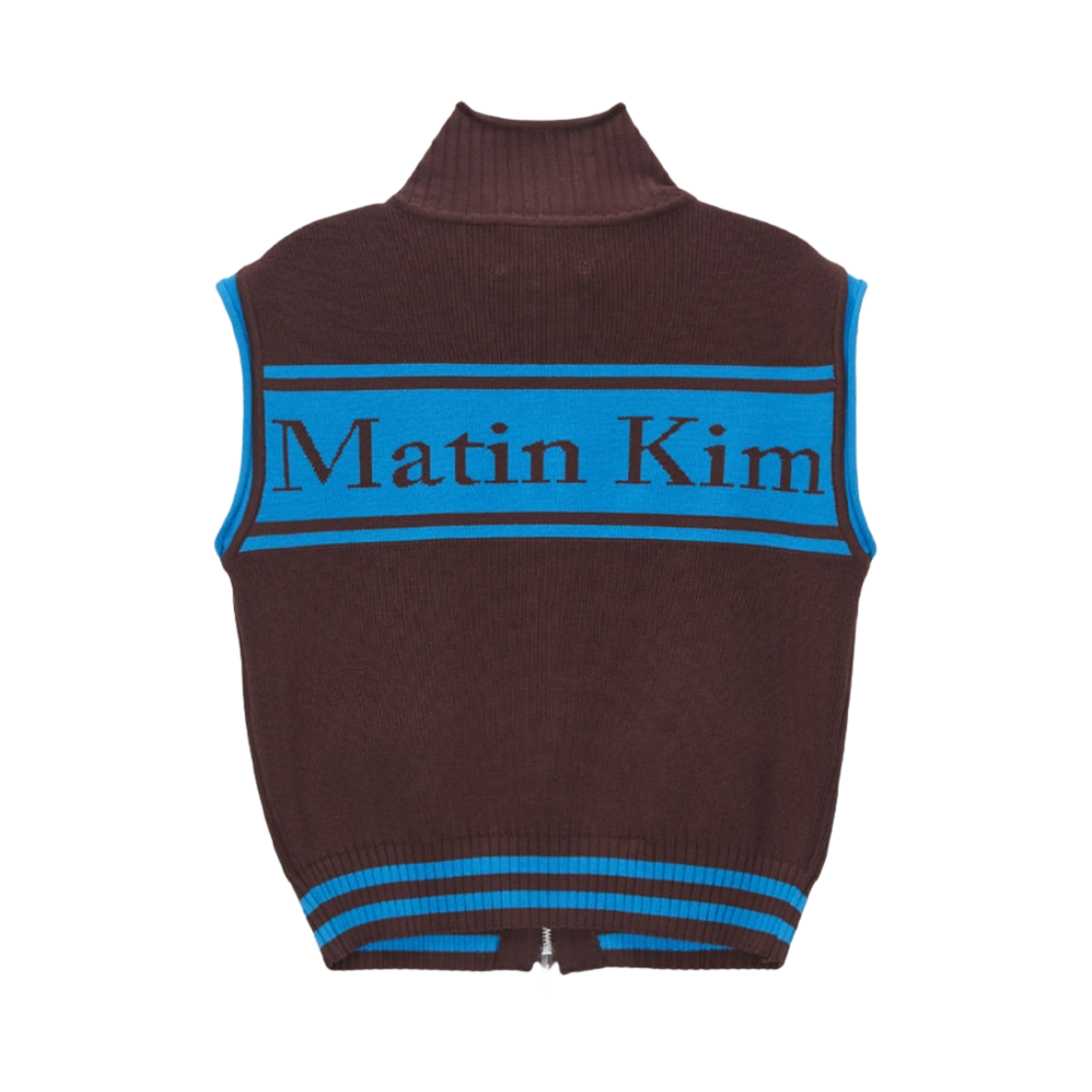 MK2312KV002M (W) Matin Kim Spell Point Stripe Knit Vest Brown