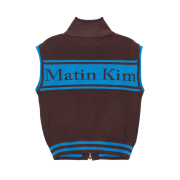 (W) Matin Kim Spell Point Stripe Knit Vest Brown