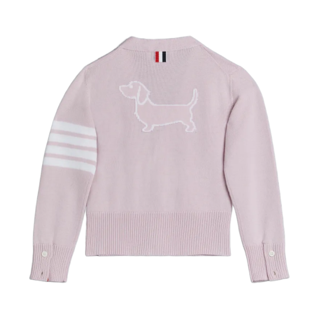 (키즈) 톰브라운 울 캐시미어 사선 헥터 클래식 가디건 핑크((Kids) Thom Browne Wool Cashmere 4-Bar Hector Classic Cardigan Pink) - 2
