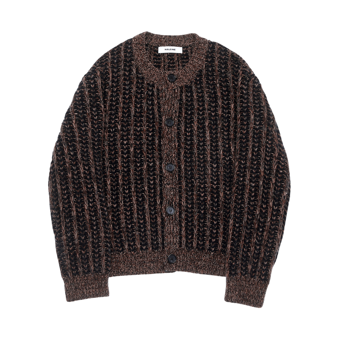 VJ323 Haleine Roundneck Mouline Wool Cardigan Brown (VJ323)