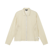 Stussy Cotton Mesh Zip LS Shirt Natural