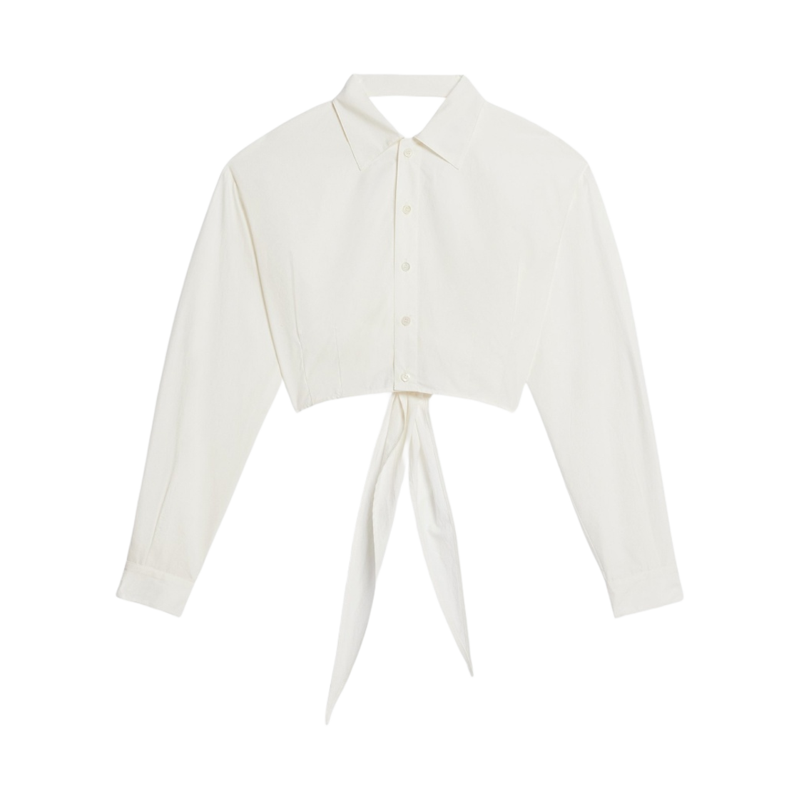 FSH405-CO0014-168 (W) AMI Cropped Wraparound Shirt Natural White