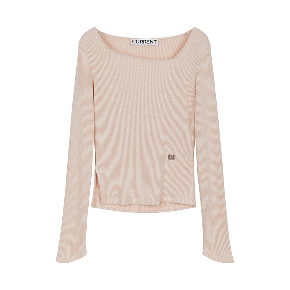 CMSFCTMW03EPIA Current Square Neckline Slit Long Sleeve Pink