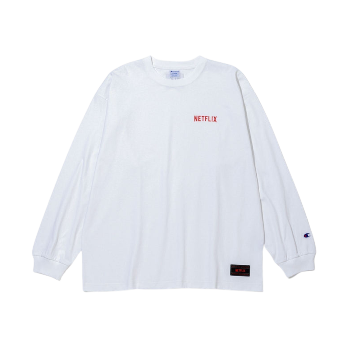 V.A 도쿄 x 넷플릭스 x 챔피온 롱슬리브 티셔츠 014 넷플릭스 화이트(V.A Tokyo x Netflix x Champion L/S T-Shirt 014 Netflix White)