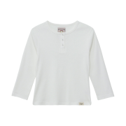 (W) Glowny 3/4 Button Fly T-Shirt White