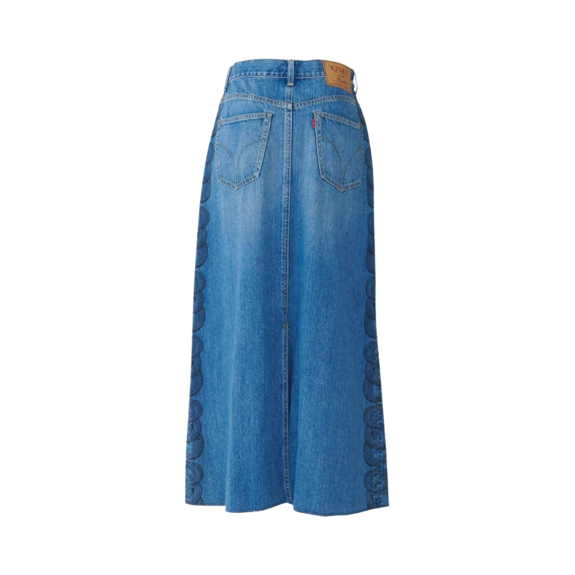 (W) 히스테릭 글래머 스네이크 루프 리메이크 데님 스커트 라이트 인디고 블루((W) Hysteric Glamour Snake Loop Remake Denim Skirt Light Indigo Blue) - 2