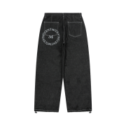 MUCENT Signature Arc Back Logo Denim Pants Black