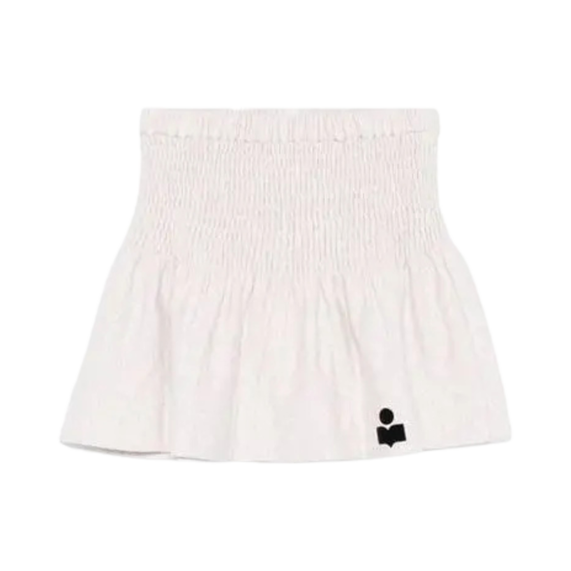 JU0146FC-A1M07E-23EC (W) Isabel Marant Pacifica Short Smocked Jersey Skirt Ecru - 25SS
