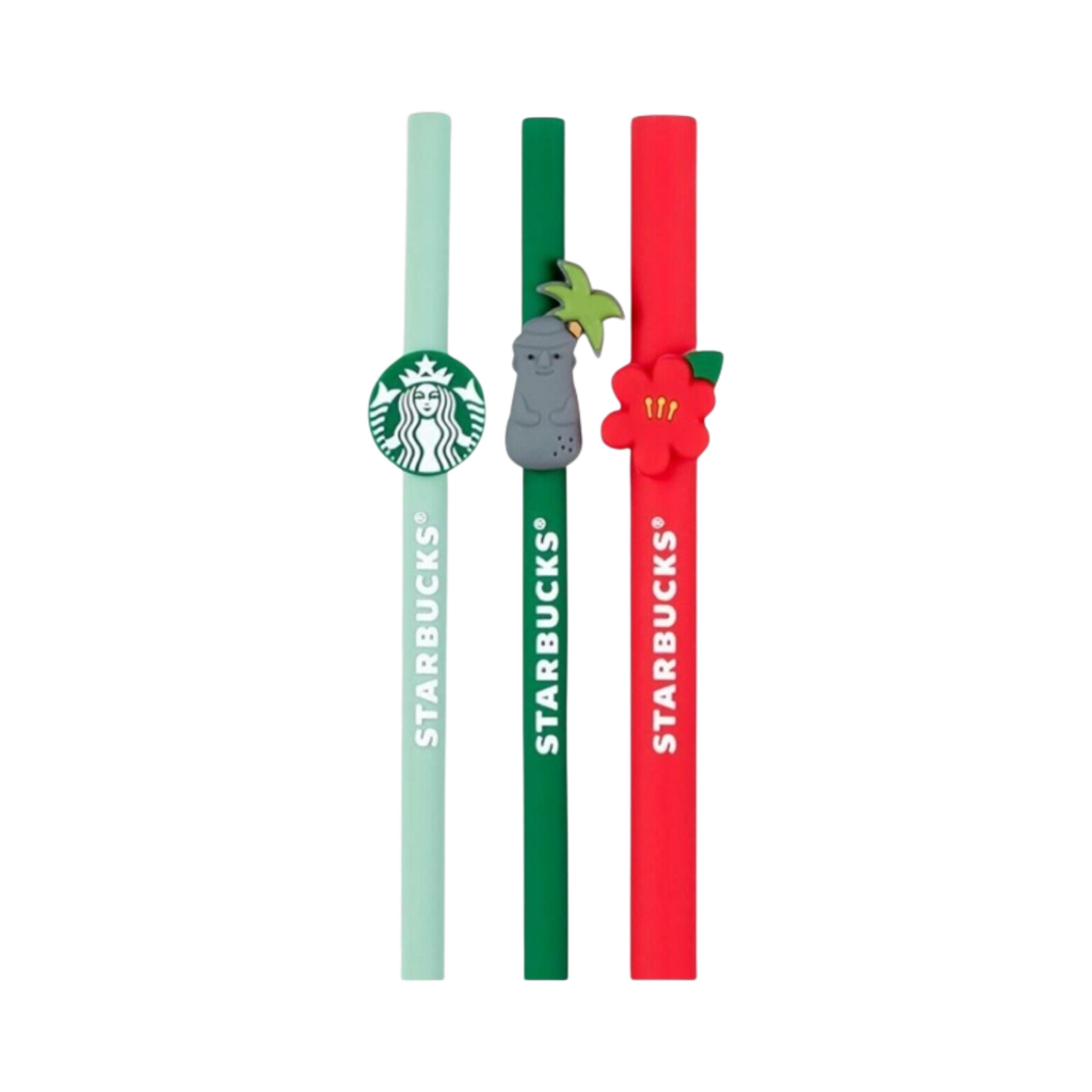 스타벅스 21 제주 카멜리아 실리콘 스트로 (3개 세트)(Starbucks 21 Jeju Camellia Silicon Straw (Set of 3)) - 2