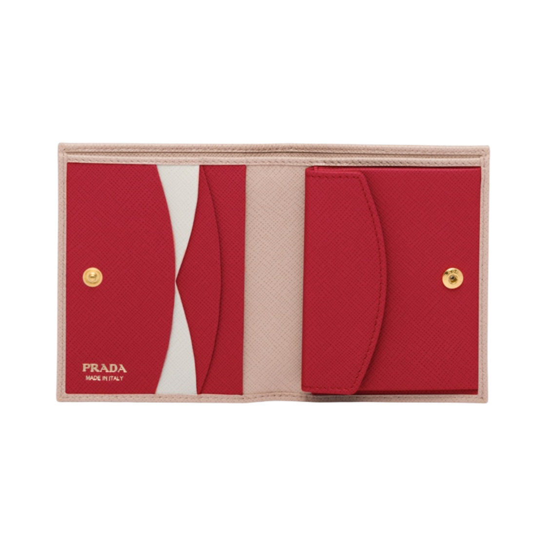 프라다 스몰 사피아노 레더 월렛 파우더 핑크 파이어리 레드(Prada Small Saffiano Leather Wallet Powder Pink Fiery Red) - 2